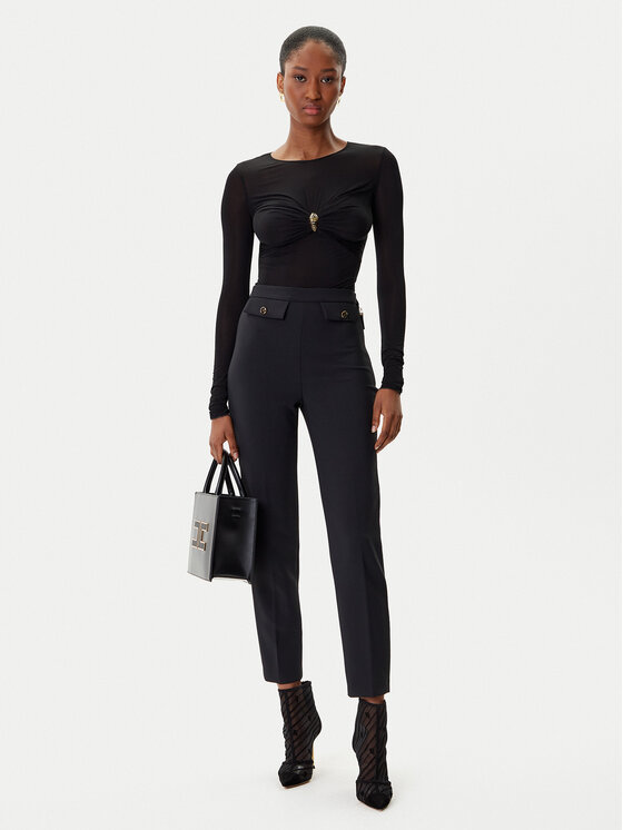 Elisabetta Franchi Elisabetta Franchi Spodnie materiałowe PA-120-56E2-V340 Czarny Regular Fit