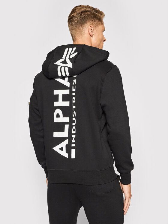 Alpha Industries Alpha Industries Bluza Back Print 178318 Czarny Regular Fit