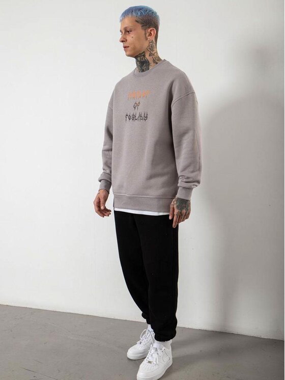 Machinist Machinist Bluza Bluza Bez Kaptura Oversize Męska Szara Machinist Master Of Reality S Szary Oversize