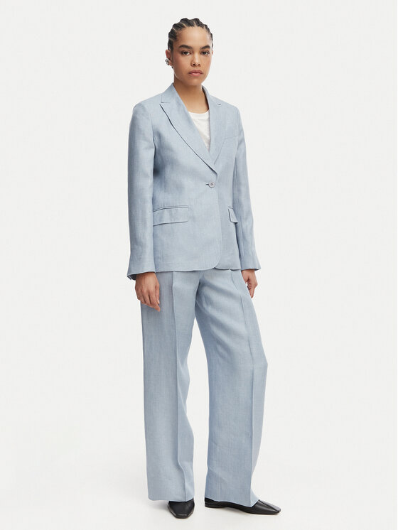 Weekend Max Mara Weekend Max Mara Riidest püksid Malizia 2615131112 Helesinine Regular Fit