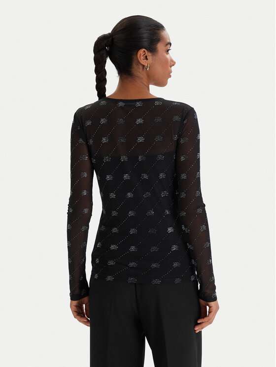 KARL LAGERFELD KARL LAGERFELD Blúzka B1W17024 Čierna Slim Fit