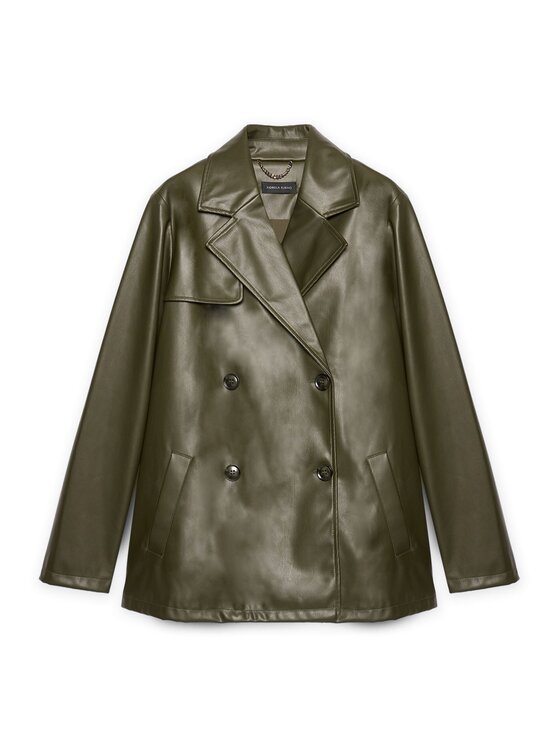 Fiorella Rubino Fiorella Rubino Giacca in similpelle R352T001229N035 Verde A-Line Fit