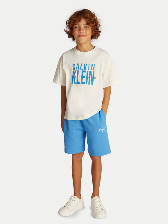 Calvin Klein Jeans Tričko Bold Graphic IB0IB02448 Écru Relaxed Fit