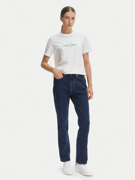 Calvin Klein Jeans Calvin Klein Jeans Póló NYC Logo LV047F810G Fehér Classic Fit