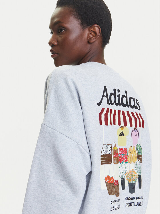 adidas adidas Bluza Farmers Market Graphic JM4210 Szary Loose Fit