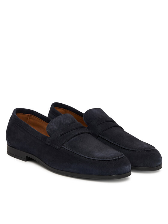 Tommy Hilfiger Tommy Hilfiger Loafersy Flexible Slim Suede Loafer FM0FM05745 Niebieski