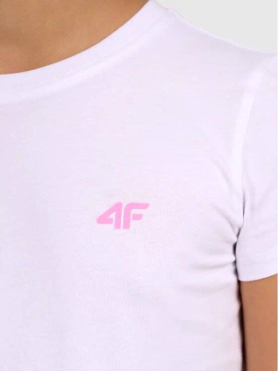 4F 4F T-Shirt 4FJWMM00TTSHF3615-10S Λευκό Slim Fit