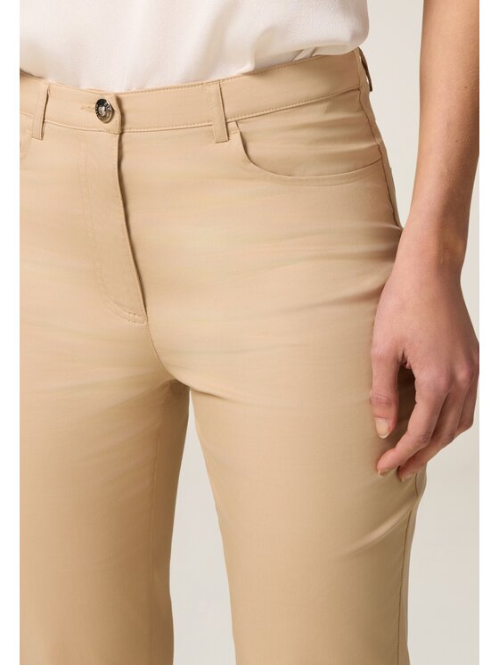Oltre Oltre Spodnie materiałowe P707R008473N002 Écru Slim Fit