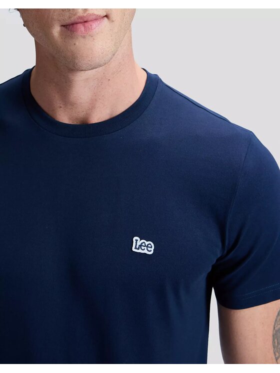Lee Lee T-Shirt SS PATCH LOGO TEE Niebieski Regular Fit