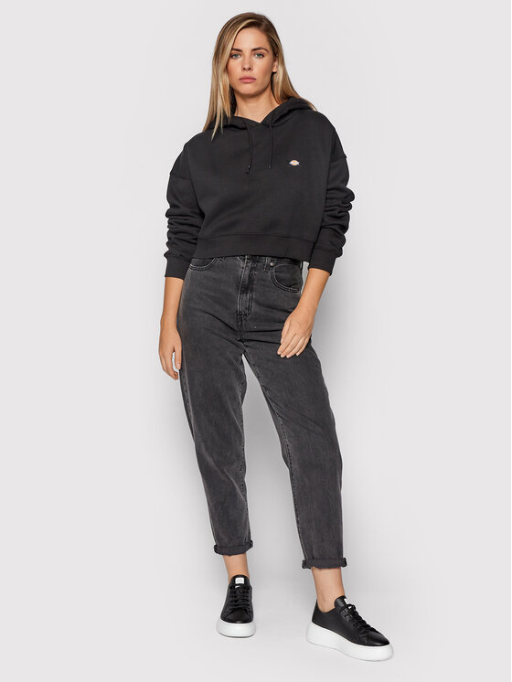 Dickies Dickies Majica dugih rukava Oakport DK0A4XJTBLK Crna Cropped Fit