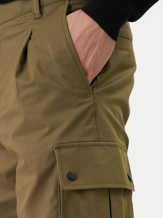 HUGO HUGO Kalhoty z materiálu Craysen 50553180 Zelená Straight Fit
