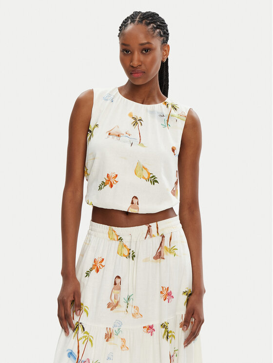 Női Felső Seafolly, Méret: M, Ekru, Isla Palm 55396-TO