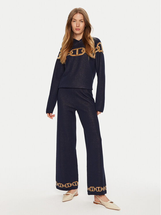 TWINSET TWINSET Džemper 241TP3520 Tamnoplava Loose Fit