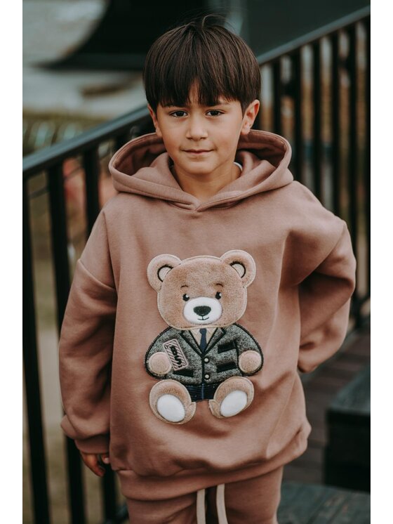 Bejbi Story Bejbi Story Bluza Bluza oversize Harry teddy z kapturem Brązowy Oversize