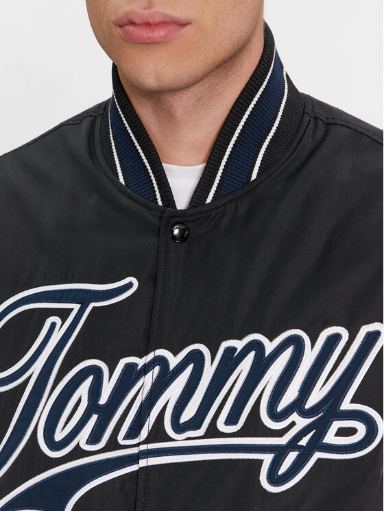 Tommy Jeans Tommy Jeans Geacă bomber Letterman DM0DM17880 Negru Regular Fit
