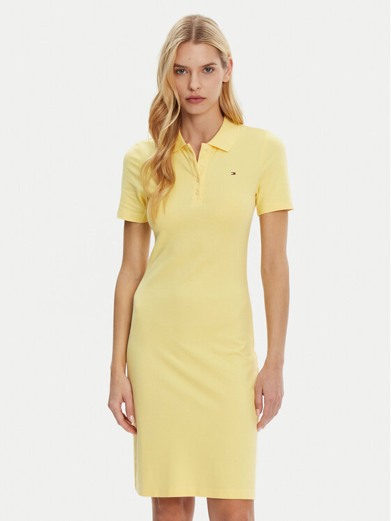 Tommy Hilfiger Tommy Hilfiger Ежедневна рокля WW0WW43228 Жълт Slim Fit