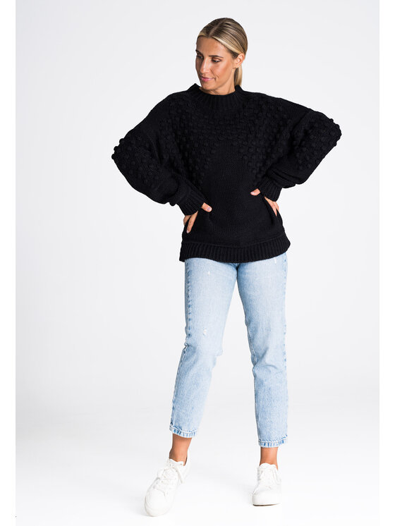 FIGL FIGL Svetr M982 Černá Regular Fit