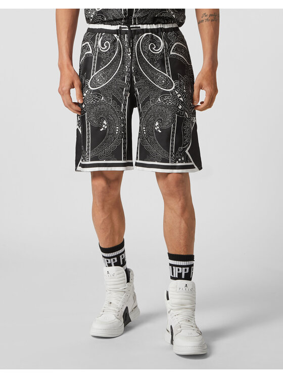 PHILIPP PLEIN PHILIPP PLEIN Szorty 2269 Czarny Regular Fit
