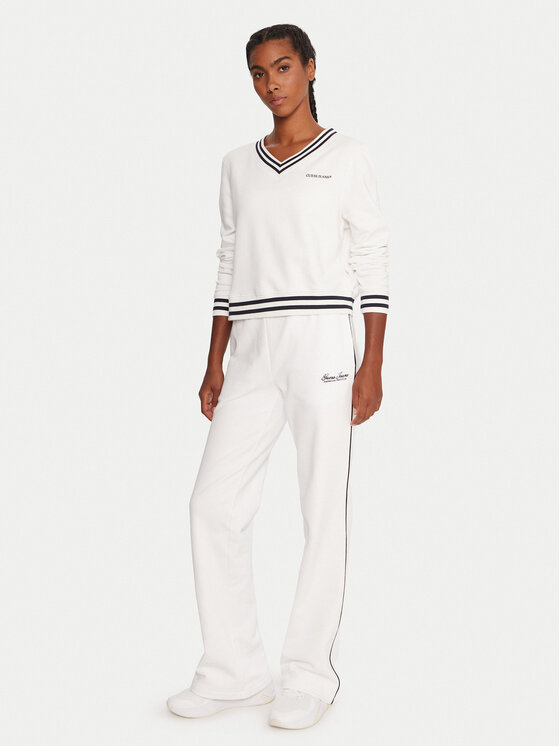 Guess Jeans Guess Jeans Μπλούζα W5YQ1 8K68I4 Λευκό Regular Fit