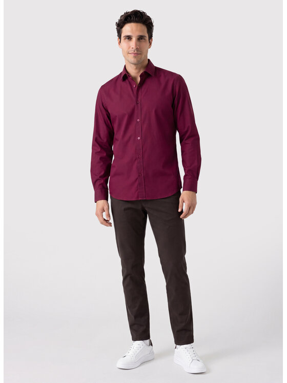 Pako Lorente Pako Lorente Koszula P26WN-1X-029 Bordowy Slim Fit