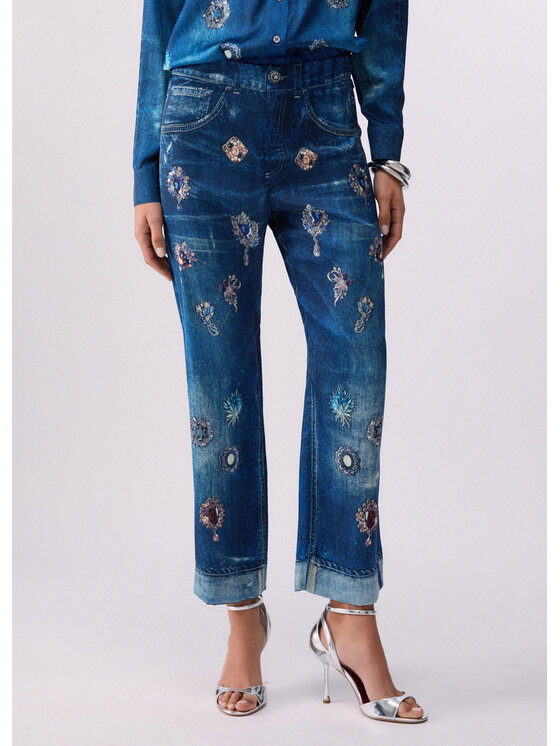 Liu Jo Liu Jo Pantaloni di tessuto UA6311T595879045 Celeste Regular Fit