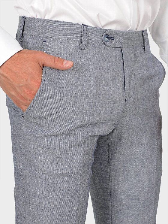 Evenemen Evenemen Spodnie garniturowe OVO BLUE Szary Slim Fit