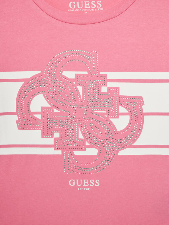 Guess Guess T-Shirt J5YI09 K6YW4 Růžová Regular Fit