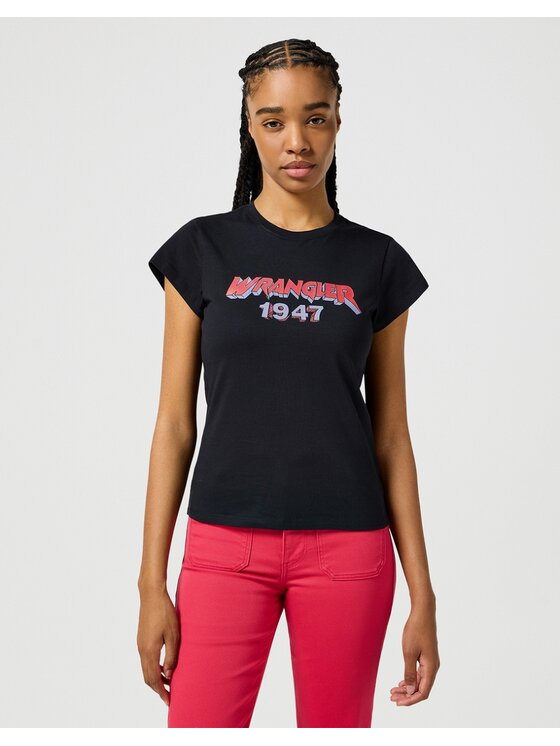 Wrangler Wrangler T-shirt SHRUNKEN BAND TEE Nero Regular Fit