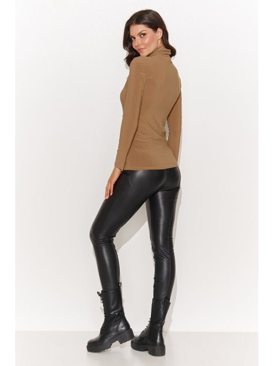 Numinou Numinou Bluzka NU460 Brązowy Classic Fit
