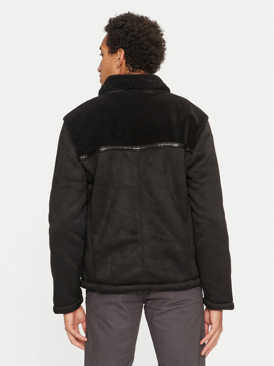 Brave Soul Brave Soul Μπουφάν από απομίμηση δέρματος MJK-SALTBLACK Μαύρο Regular Fit