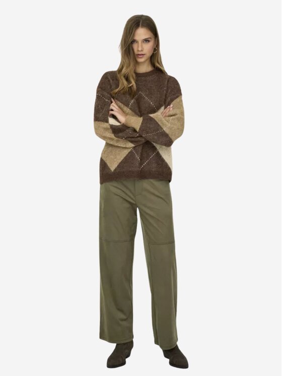 ONLY ONLY Maglione Onlnoemi life ls jq Marrone Regular Fit