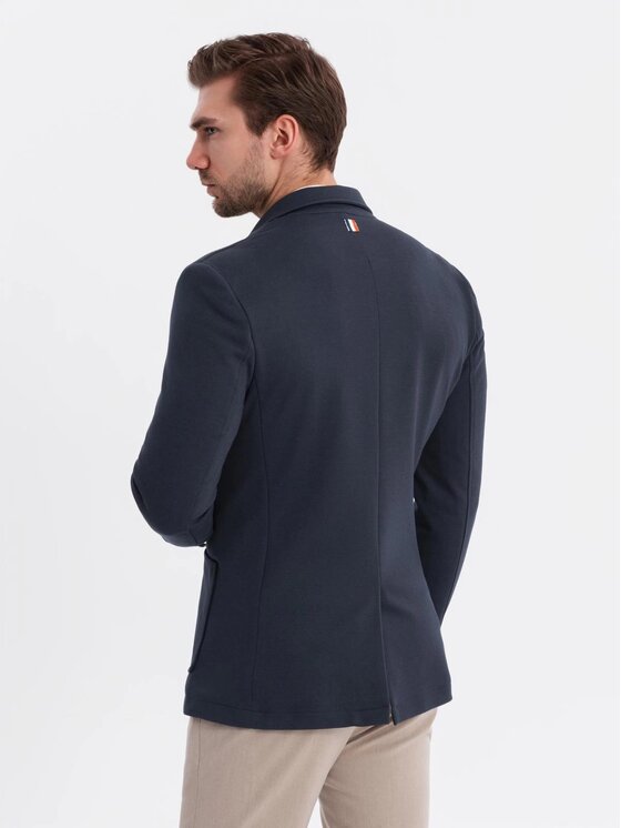 Ombre Ombre Sako OM-BLZB-0101 Tmavomodrá Slim Fit