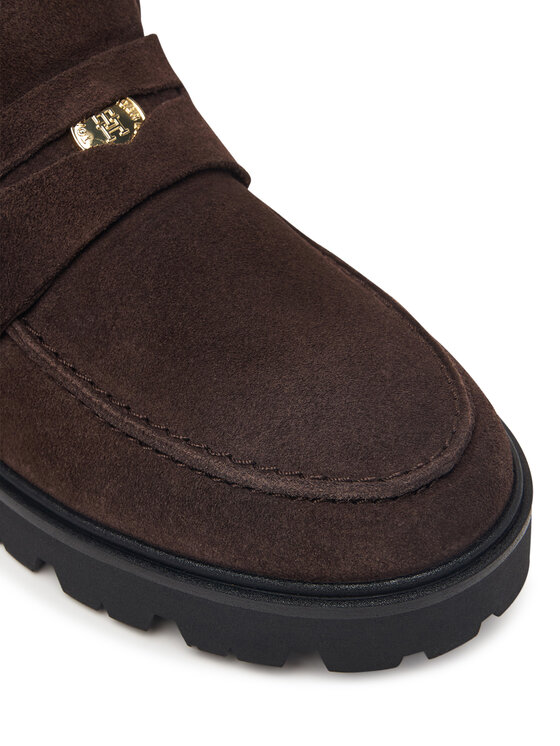 Tommy Hilfiger Tommy Hilfiger Botki Th Enamel Charm Loafer Boot FW0FW09680 Brązowy