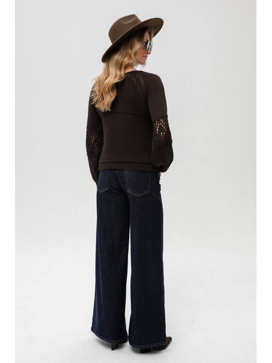 blue shadow blue shadow Sweter Blavia Brązowy Regular Fit