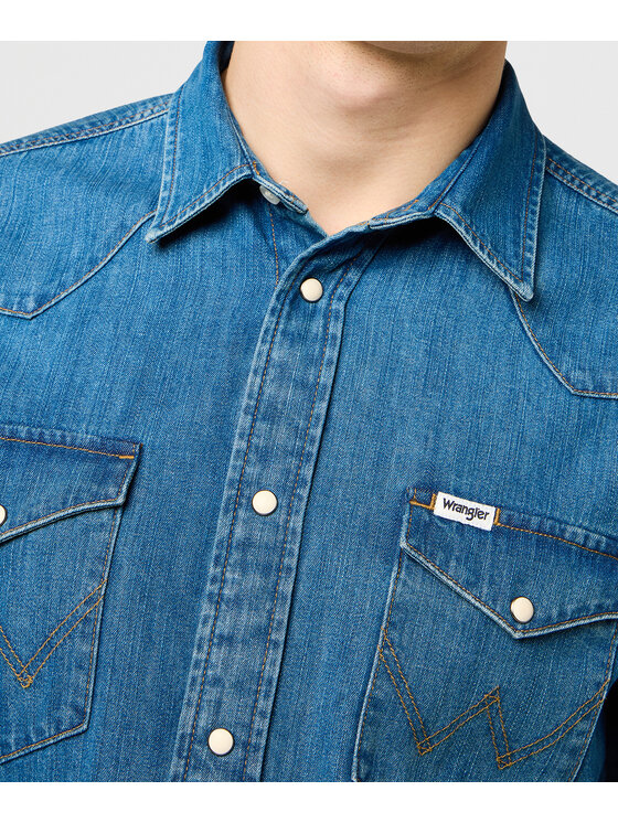 Wrangler Wrangler Koszula jeansowa 112371572 Niebieski Regular Fit