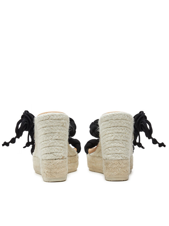 Manebi Manebi Espadryle Hamptons Two Braided Bands Wedge Espadrilles K 1.0 WE Czarny