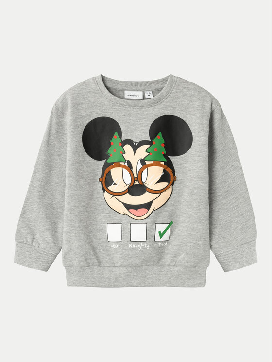 NAME IT NAME IT Bluza Mickey 13234176 Szary Standard Fit