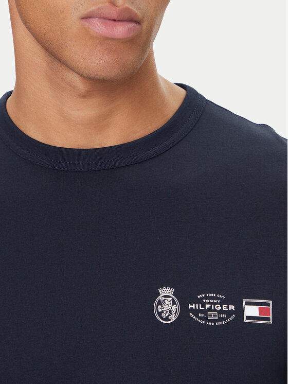Tommy Hilfiger Tommy Hilfiger T-Shirt MW0MW40011 Tmavomodrá Regular Fit
