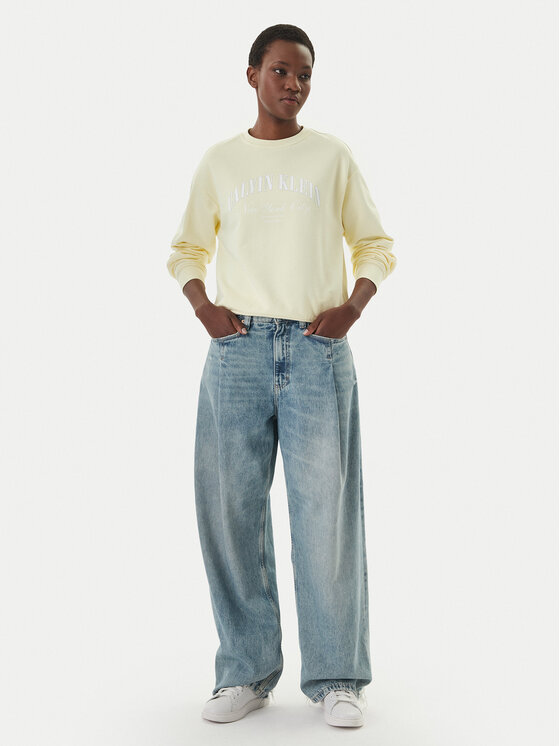 Calvin Klein Jeans Calvin Klein Jeans Džemperis ar kapuci Logo Graphic LV047F818G Balts Regular Fit