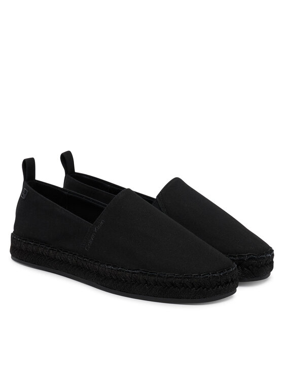 Calvin Klein Calvin Klein Espadrilky Oblique Espadrille Canvas HW0HW02931 Černá