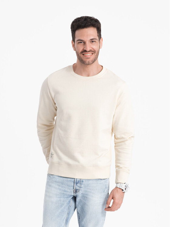Ombre Ombre Mikina OM-SSBN-0175 Écru Regular Fit