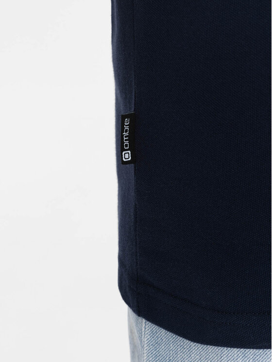 Ombre Ombre Polokošile OM-POSS-0127 Tmavomodrá Regular Fit