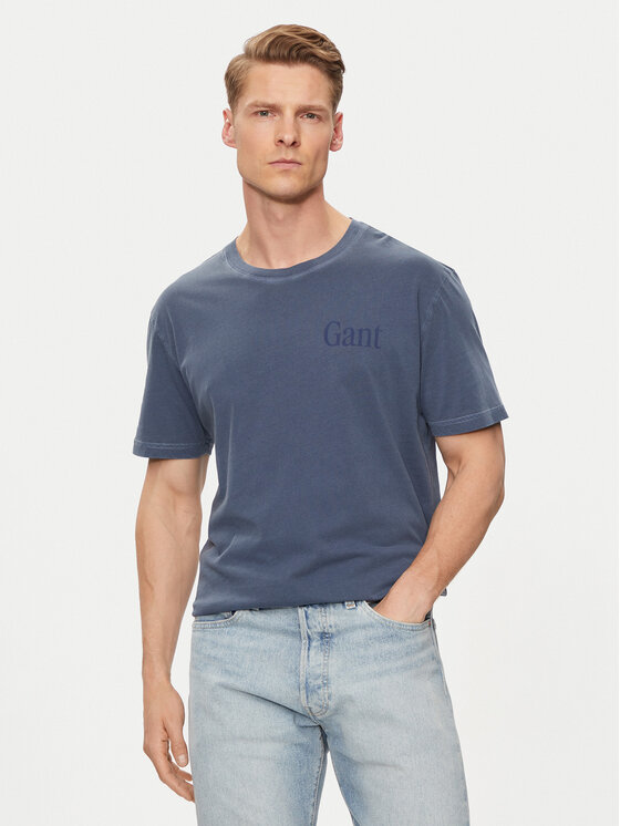 Gant Tricou Sunfaded 2013018 Albastru Regular Fit
