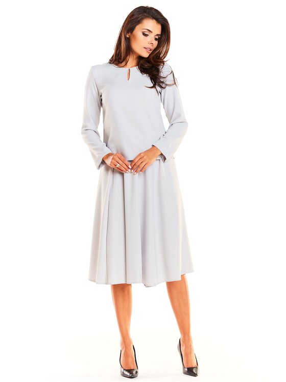 Awama Awama Každodenní šaty A237 Šedá Basic Fit