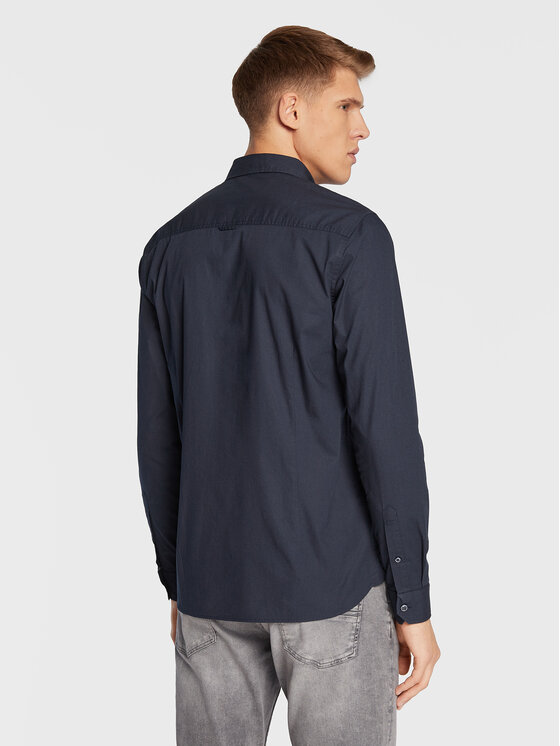 Solid Solid Сорочка 21103247 Cиній Slim Fit