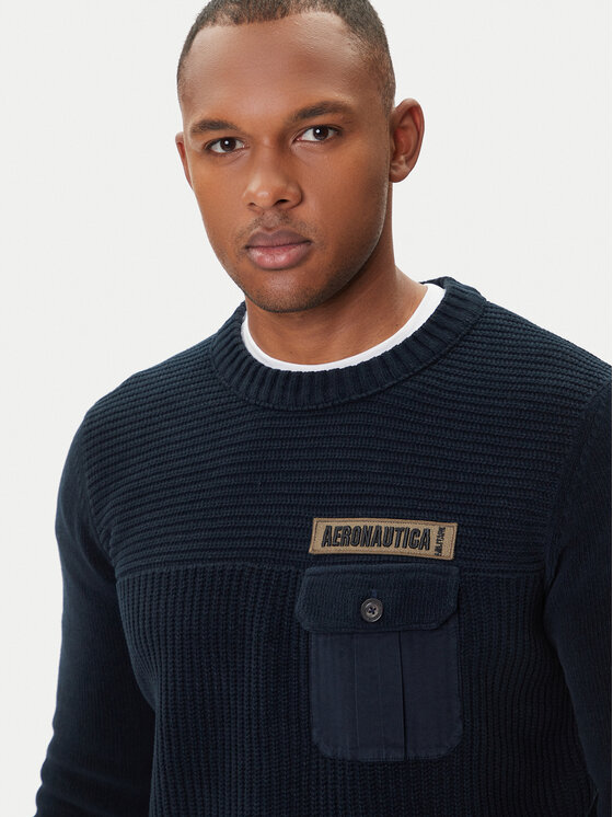 Aeronautica Militare Aeronautica Militare Džemper 252MA1573UL00539 Tamnoplava Regular Fit