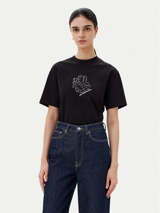 Karl Lagerfeld Jeans Karl Lagerfeld Jeans T-shirt A2W17077 Crna Regular Fit