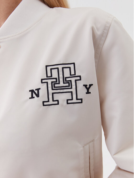Tommy Hilfiger Tommy Hilfiger Куртка бомбер Varsity WW0WW38935 Écru Regular Fit