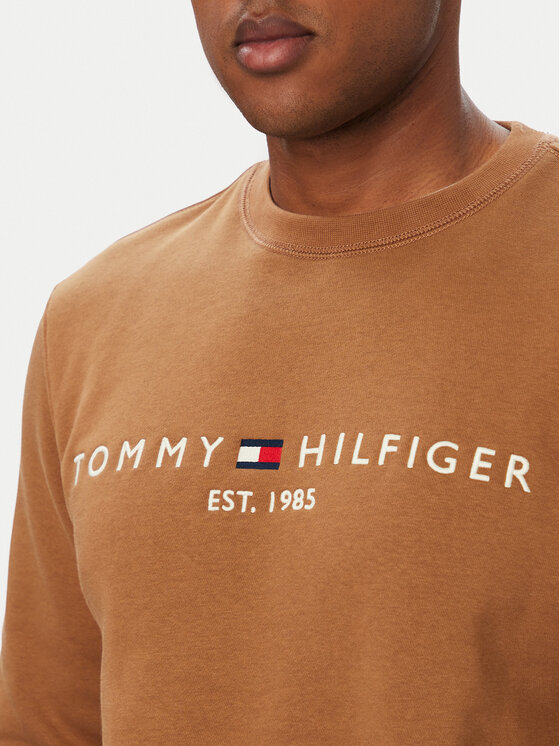 Tommy Hilfiger Tommy Hilfiger Bluza Logo MW0MW11596 Brązowy Regular Fit
