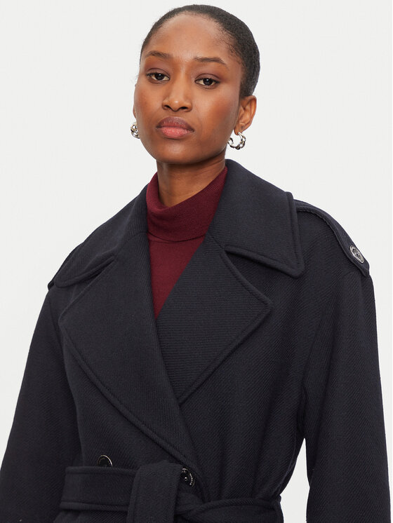 Morgan Morgan Wollmantel 242-GDINE Dunkelblau Regular Fit
